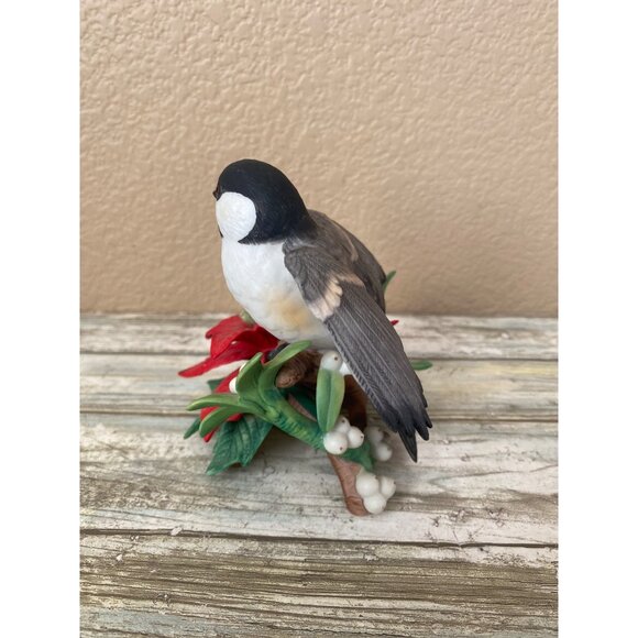 Lenox 1997 Christmas Chickadee • Ltd Ed Poinsettia Bird • COA Included NO Box - Picture 7 of 13